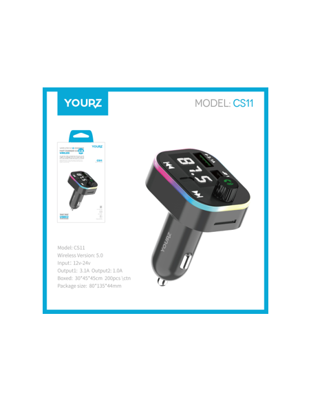  FM Transmitter Αυτοκινήτου με USB / Bluetooth 