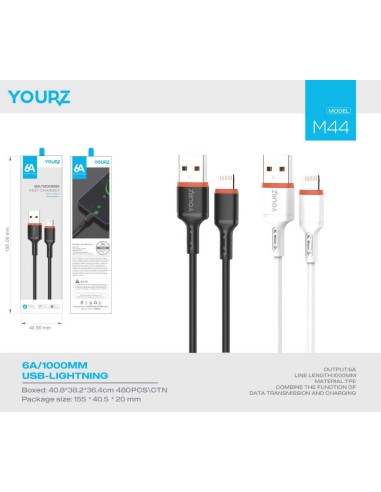 ΚΑΛΩΔΙΟ YOURZ USB-LIGHTNING 6A 1M